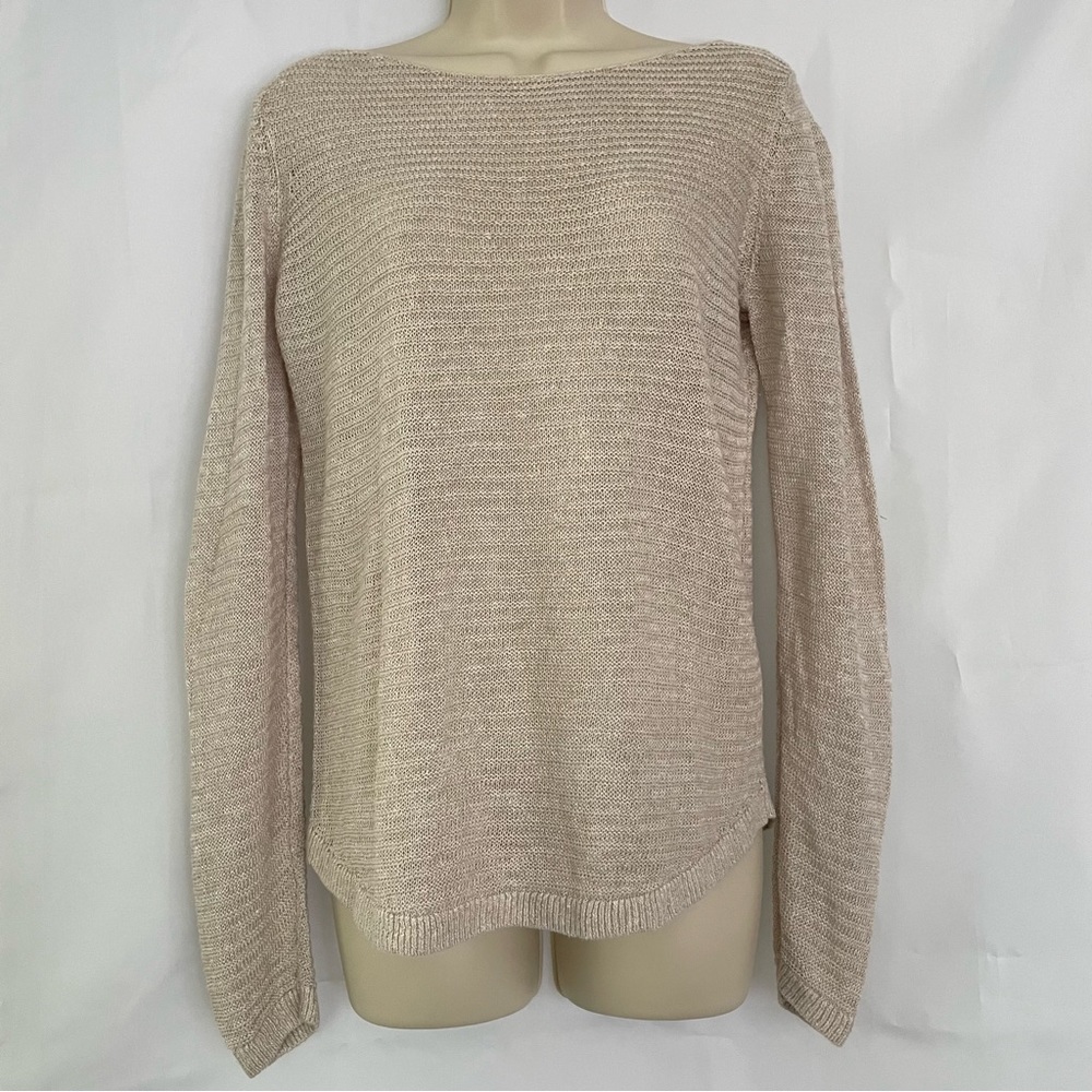 Tahari 100% Linen Mesh Top